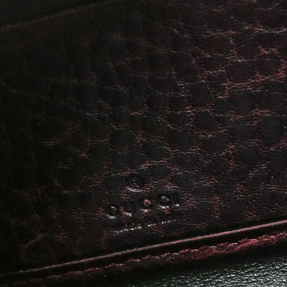 GUCCI Burgundy ssima Leather Bamboo Tassel Zip Around Wallet - Picture 7 of 8